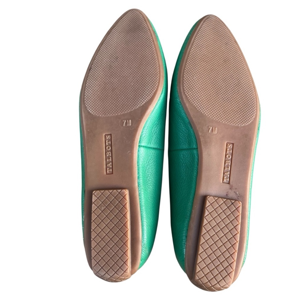 New Talbots Green Leather Francesca Pointed-Toe Slip On Driving Loafers 7 - Picture 9 of 10